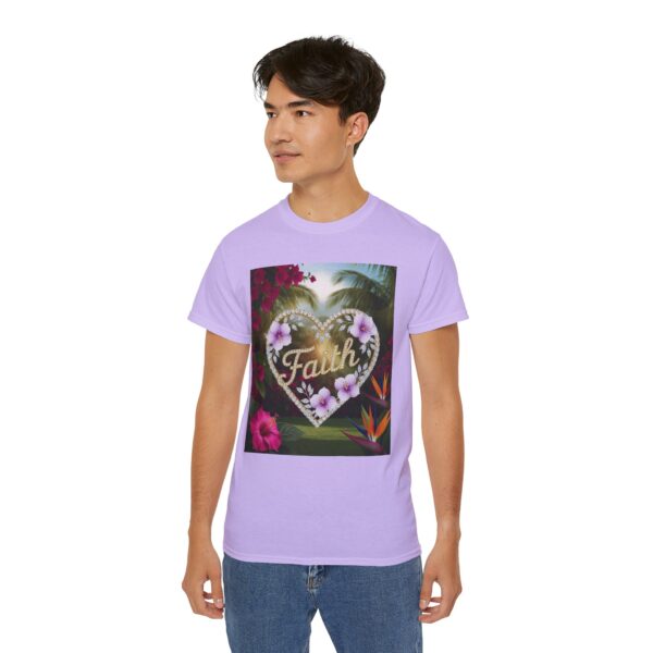 Our "Faith" Inspirational 'Diamond Ring Heart' Design Vintage Christian Faith Apparel Unisex Cotton T-Shirt Thoughtful Quote, Philippians 4:8