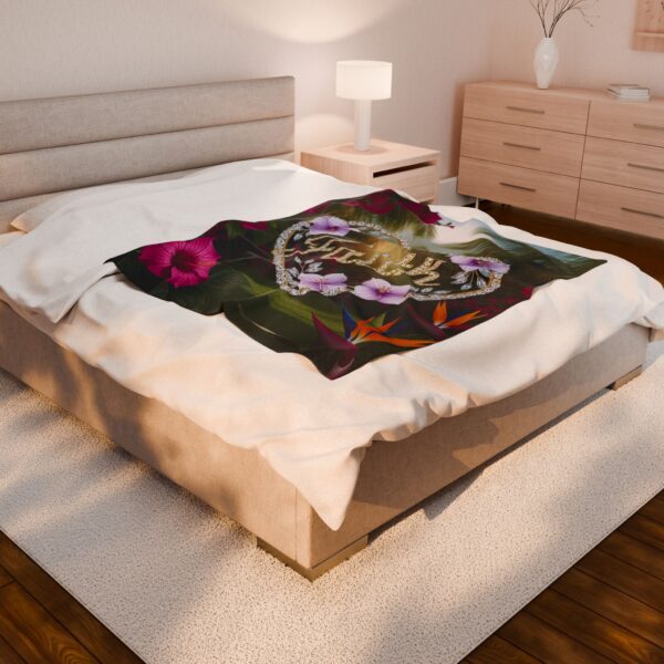 Our Beautiful "FAITH" Inspirational 'Diamond Ring Heart' Design Velveteen Plush Throw Blanket, Cozy Gift for Anniversary, Home Decor Bedding - Image 8