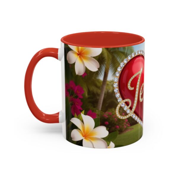 Our "Jesus" Garden solid red heart design Accent Coffee Mug, Perfect for Wedding Gifts, Love Confessions, Inspirational Floral Decor - Image 15