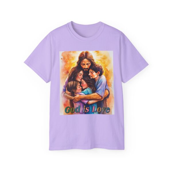 Our "God is Love" series with Jesus hugging a SMALL FAMILY Inspirational Christian Unisex Cotton T-Shirt, Faith Spiritual Apparel, Love Gift - Image 46