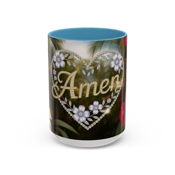 Our "Amen" Inspirational 'Diamond Ring Heart' Design Accent Coffee Mug, Perfect for Wedding Gifts, Love & Faith Decor, Philippians 4:8 - Image 37