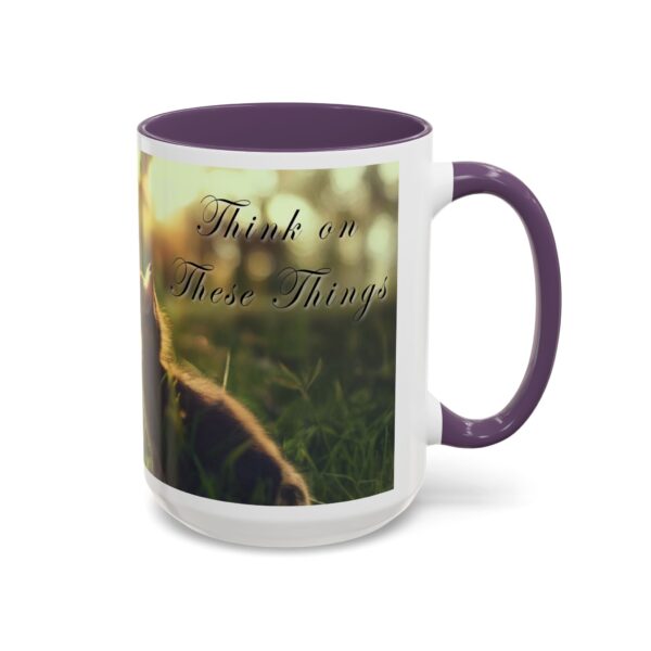 Our 'Kitten Kisses' "Think on these things" Inspirational Coffee Mug Perfect for Christian Gift Birthday Coffee & Cat Lover Philippians 4:8 - Image 58