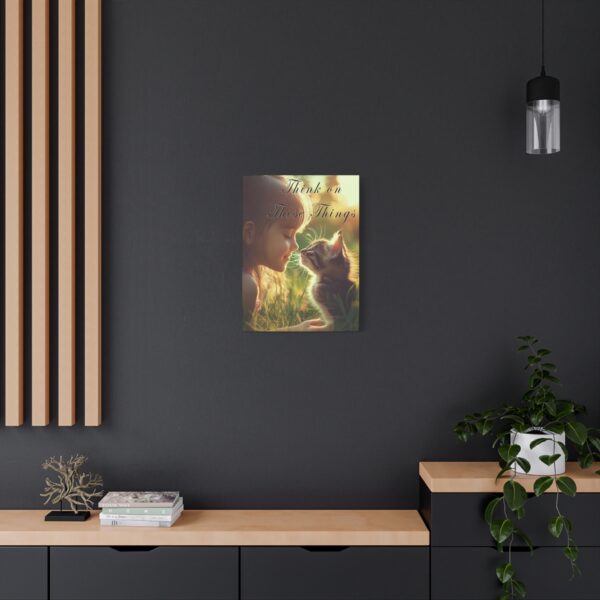 Inspirational matte Canvas Wall Art, with our 'Kitten Kisses' "Think on these things" design Christian Home Decor, Uplifting Faith-Based Art - Image 8