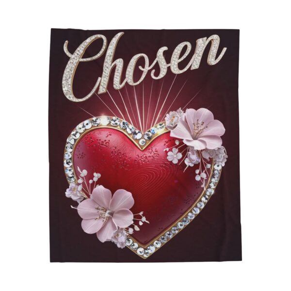 Beautiful "CHOSEN" Inspirational Velveteen Plush Blanket - A Cozy Gift for Anniversary, Wedding, Home Decor. Throw, Bedding, Inspirational - Image 5