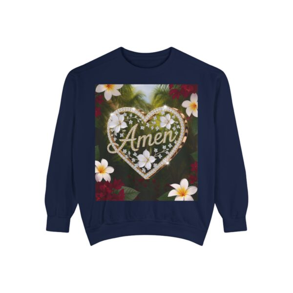 Our Unisex Inspirational Sweatshirt with our "Amen" 'Diamond Ring Heart' design! Philippians 4:8 Comfort, Jumper, Gift Faith Gospel Apparel - Image 49