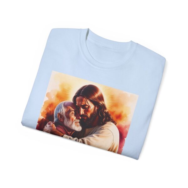 Our "God is Love" series with Jesus hugging PAPA! Inspirational Christian Unisex Cotton T-Shirt, Faith Spiritual Apparel, Love Gift - Image 37