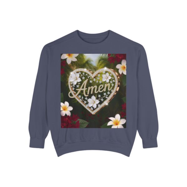 Our Unisex Inspirational Sweatshirt with our "Amen" 'Diamond Ring Heart' design! Philippians 4:8 Comfort, Jumper, Gift Faith Gospel Apparel - Image 45