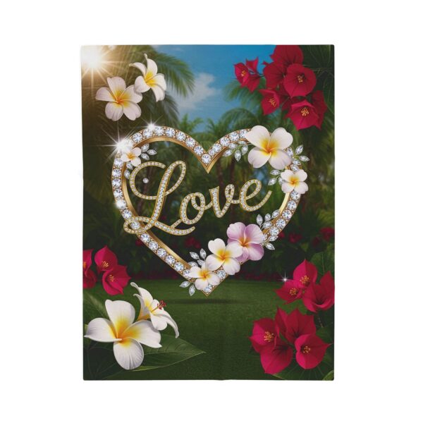 Our Beautiful "LOVE" Inspirational 'Diamond Ring Heart' Design Velveteen Plush Throw Blanket, Cozy Gift for Anniversary, Home Decor Bedding - Image 9
