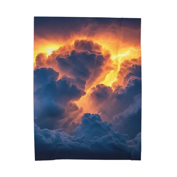 Throw Blanket with our beautiful 'Storm Light' design! Beauty of Creation Tropical Storm Velveteen Plush Blanket, Cozy Bedding - Image 2