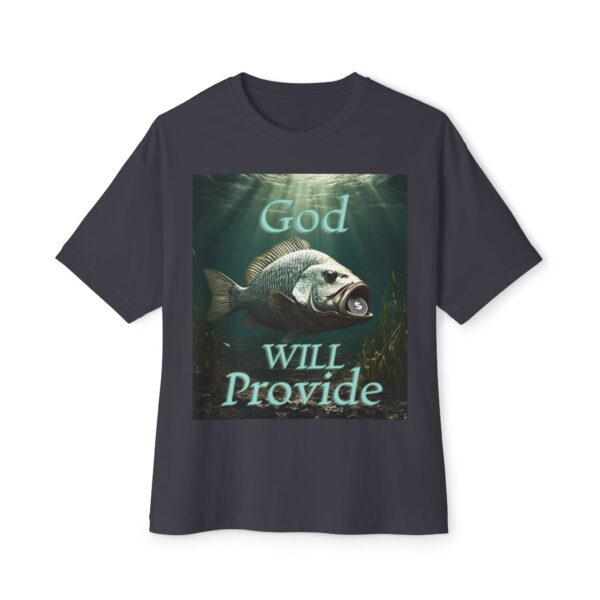 Biblical "God WILL Provide" Unisex Tee, Fish with Coin, Israel, Sea of Galilee, Inspirational, Christian Tshirt, Oversized Shirt, Boxy Top - Image 21