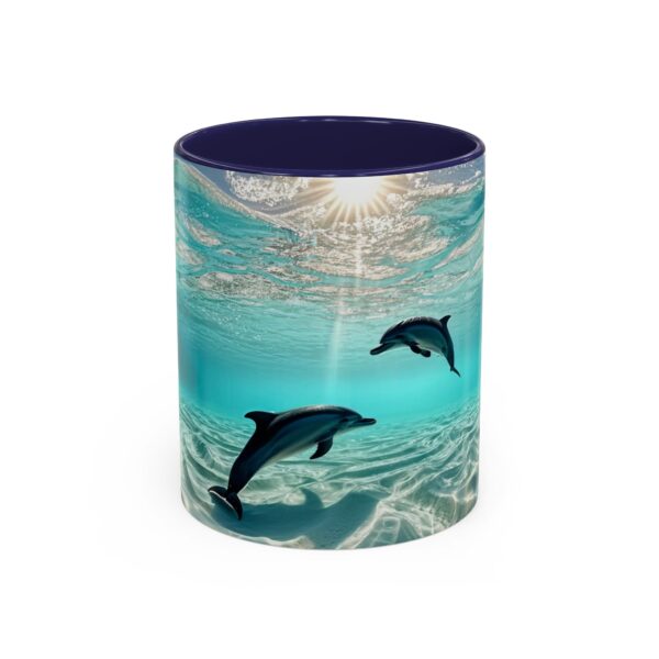 Our "Dolphins at Rest" design Accent Coffee Mug, Perfect for Wedding Gifts, Inspirational Decor, Beauty of God's Creation, Tea Cup, Ceramic - Image 5