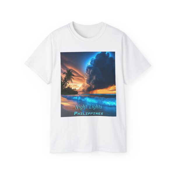 Our "Night Lights - Philippines" Inspirational Design Vintage Christian Faith Apparel Unisex Cotton T-Shirt God is Light Philippians 4:8 - Image 5