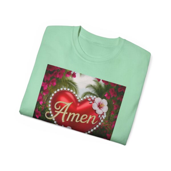 Our "Amen" Inspirational 'Solid Red Heart' Design Vintage Christian Faith Apparel Unisex Cotton T-Shirt, Thoughtful Quote, Philippians 4:8 - Image 29