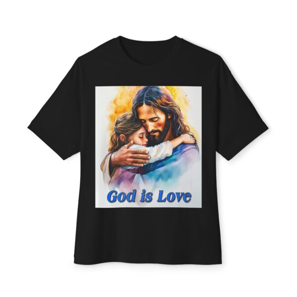 Our "God is Love" series with Jesus hugging a little Girl! Christian Unisex Tee, Oversized T-Shirt, Inspirational Shirt, Faith Apparel - Image 9