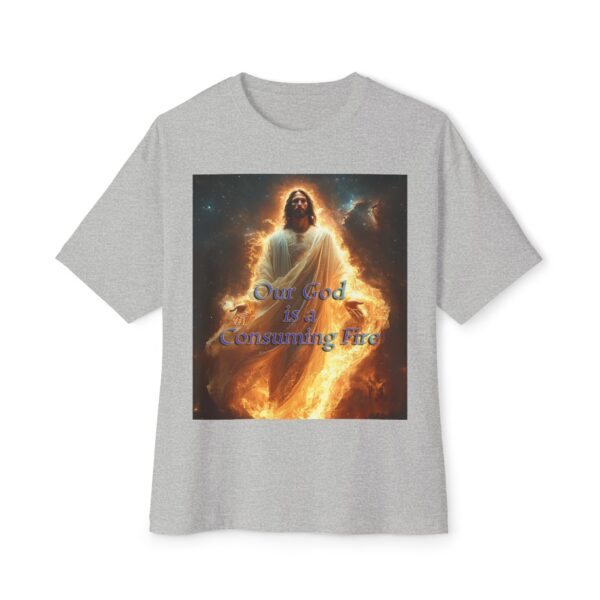 Our majestic "Our God is a Consuming Fire"  Inspirational Bible Christian Unisex Tee, Oversized Shirt, Boxy Top, Spiritual Tshirt, Gift - Image 29