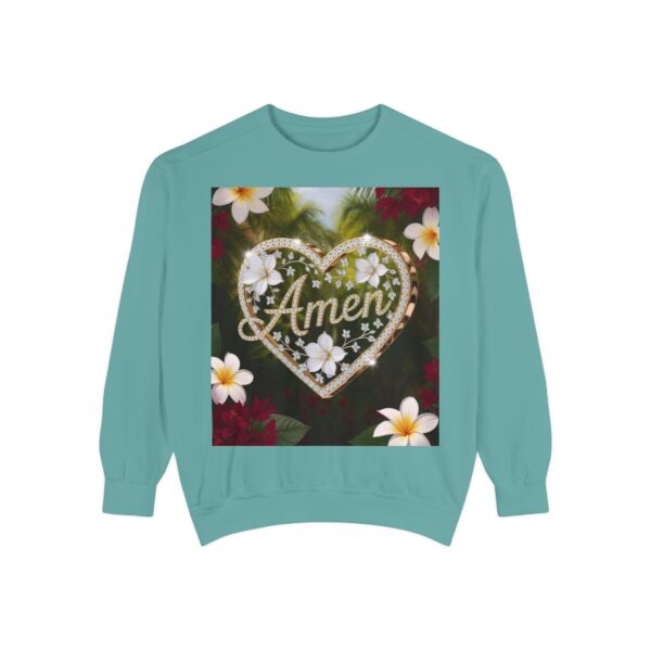 Our Unisex Inspirational Sweatshirt with our "Amen" 'Diamond Ring Heart' design! Philippians 4:8 Comfort, Jumper, Gift Faith Gospel Apparel - Image 21