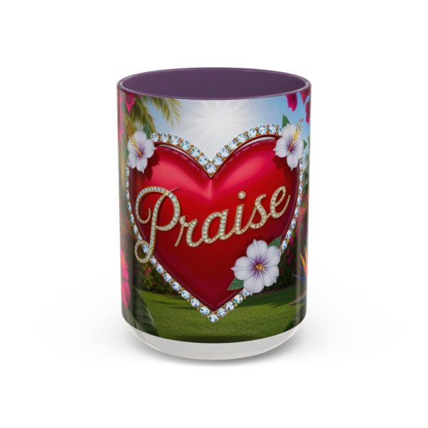 Our "Praise" 'Solid Red Heart' Inspirational Design Accent Coffee Mug, Perfect for Wedding Gifts, Love & Faith Decor, Philippians 4:8 - Image 57
