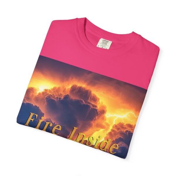 Garment-Dyed Unisex T-Shirt, with our 'Storm Light' "Fire Inside" design! Summer Casual Wear, Relaxed Style Inspirational Tropical Storms - Image 51