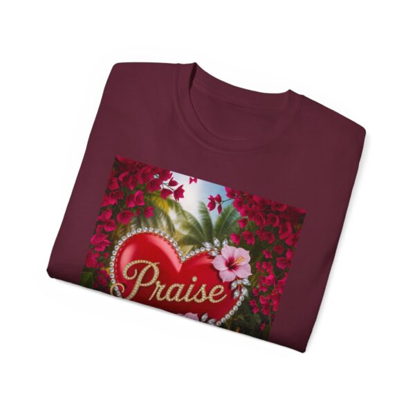 Our "Praise" Inspirational 'Solid Red Heart Design Vintage Christian Faith Apparel Unisex Cotton T-Shirt Thoughtful Quote Philippians 4:8 - Image 22