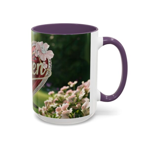 Our "Amen" Inspirational 'Elaborate Red Flowers Heart' design Accent Coffee Mug, Perfect for Wedding Gifts, Love & Faith Decor, Philippians 4:8 - Image 58