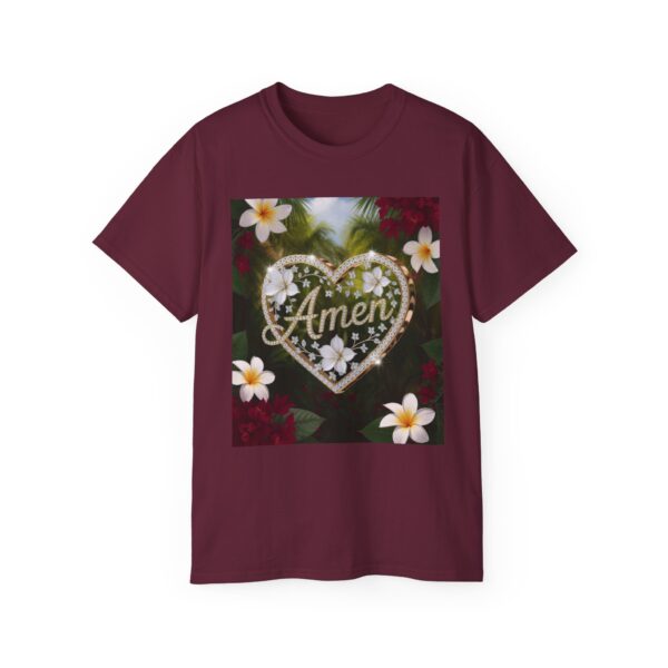 Our "Amen" Inspirational 'Diamond Ring Heart' Design Vintage Christian Faith Apparel Unisex Cotton T-Shirt Thoughtful Quote, Philippians 4:8 - Image 18