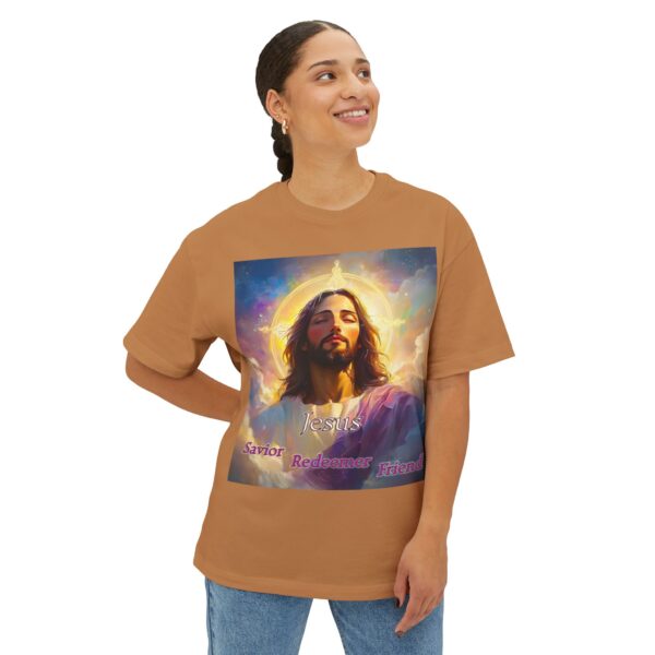 Jesus! Savior Redeemer Friend, Inspirational Christian Unisex Tee, Oversized Shirt, Boxy Top, Spiritual Tshirt, Gift for Christians - Image 23