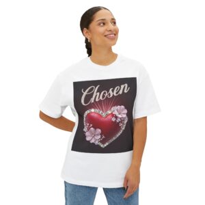 Our "CHOSEN" Inspirational Bible Verse Christian Unisex Tee, Religious Oversized Shirt, Boxy Top, Spiritual Tshirt, Gift for Christians