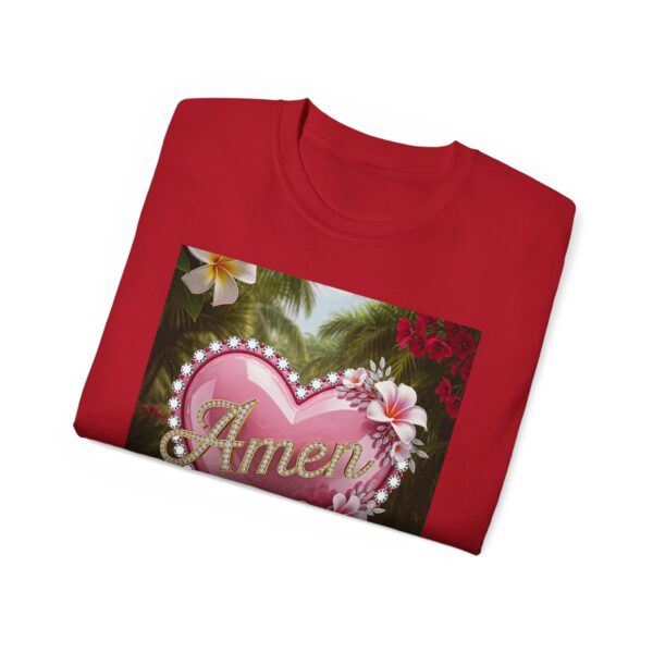 Our "Amen" Inspirational 'Solid Pink Heart' Design Vintage Christian Faith Apparel Unisex Cotton T-Shirt, Thoughtful Quote, Philippians 4:8 - Image 61