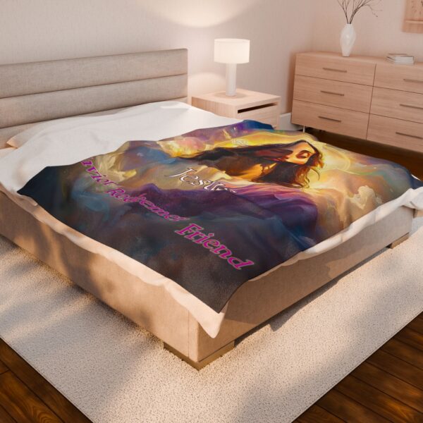 Jesus: Savior, Redeemer, Friend Inspirational Velveteen Plush Blanket - Cozy Gift or Home Decor. Throw, Bedding, Inspirational - Image 4
