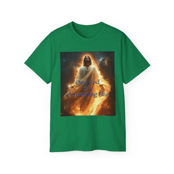 Our majestic "Our God is a Consuming Fire" Inspirational Christian Unisex Cotton T-Shirt, Faith Spiritual Apparel, Gift for Christians - Image 29