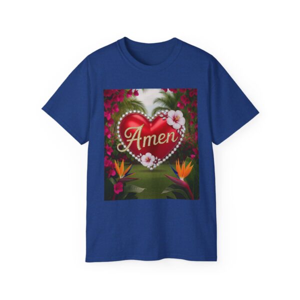 Our "Amen" Inspirational 'Solid Red Heart' Design Vintage Christian Faith Apparel Unisex Cotton T-Shirt, Thoughtful Quote, Philippians 4:8 - Image 38