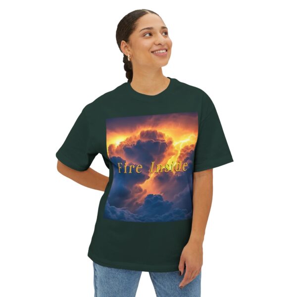 Inspirational Unisex Oversized T-Shirt for Men and Women, with our 'Storm Light' "Fire Inside" design! Beauty of Creation Tropical Storm - Image 27