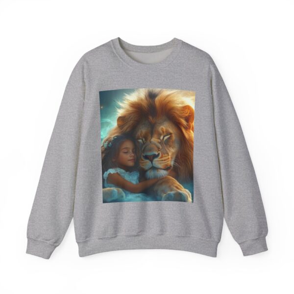 Crewneck Lightweight Sweatshirt with our Inspirational "Lucy and Lion" design. Vintage Christian Faith Apparel Gospel Fashion Biblical Fantasy, Unisex - Image 8