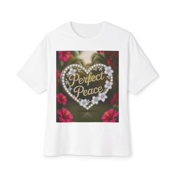 Our "PERFECT PEACE" Biblical 'Garden' Unisex Tee Inspirational Christian Tshirt for Men and Women, Oversized Shirt, Boxy Top Tee Shirt - Image 5