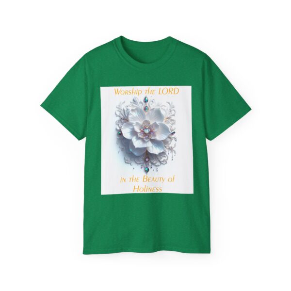 Our inspirational "Worship the Lord in the Beauty of Holiness" Christian Unisex Cotton T-Shirt, Faith Apparel, Love Gift, Gospel Fashion - Image 29