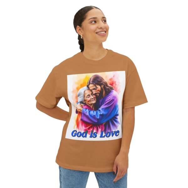 Our "God is Love" series with Jesus hugging Grandmother, Christian Unisex Tee, Oversized T-Shirt, Inspirational Shirt, Faith Apparel - Image 19