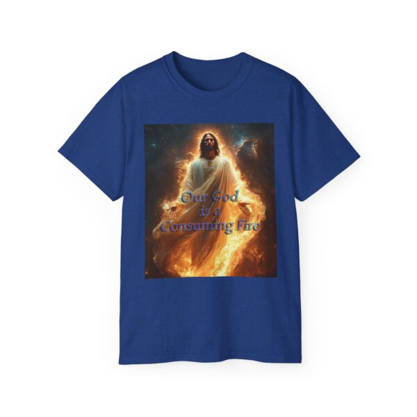 Our majestic "Our God is a Consuming Fire" Inspirational Christian Unisex Cotton T-Shirt, Faith Spiritual Apparel, Gift for Christians - Image 37