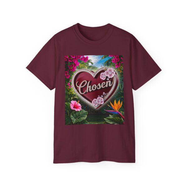 Our "Chosen" Inspirational 'Solid Red Heart' Design Vintage Christian Faith Apparel Unisex Cotton T-Shirt, Thoughtful Quote, Philippians 4:8 - Image 18