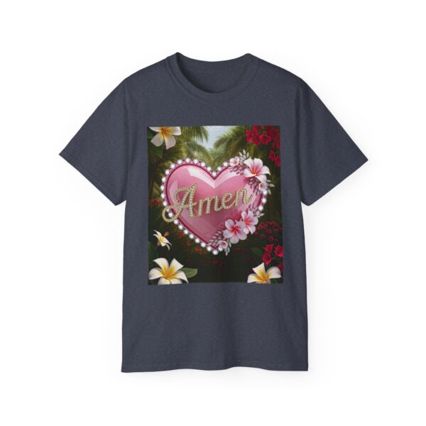 Our "Amen" Inspirational 'Solid Pink Heart' Design Vintage Christian Faith Apparel Unisex Cotton T-Shirt, Thoughtful Quote, Philippians 4:8 - Image 46