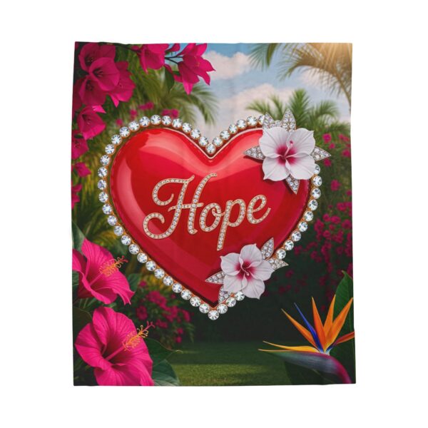 Our Beautiful "HOPE" Inspirational 'Solid RED Heart' Design Velveteen Plush Throw Blanket, Cozy Gift for Anniversary, Home Decor Bedding - Image 5