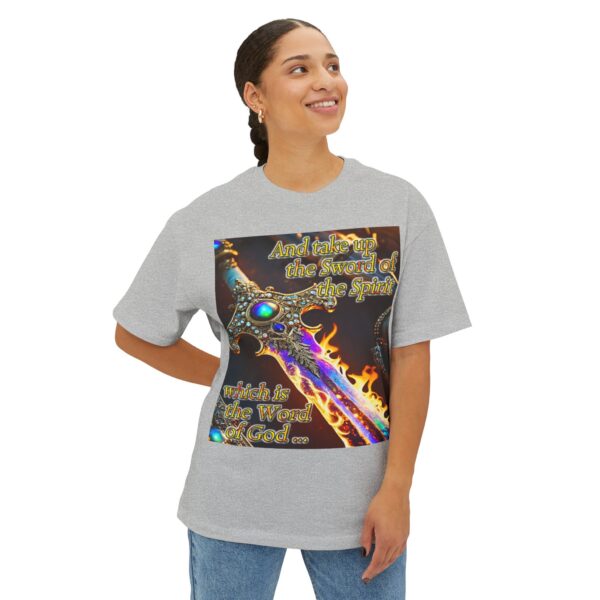 Our "Sword of the Spirit" Inspirational Bible Verse Christian Unisex Tee Religious Oversized Shirt, Boxy Top, Spiritual, Gift for Christians - Image 31