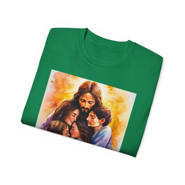 Our "God is Love" series with Jesus hugging a SMALL FAMILY Inspirational Christian Unisex Cotton T-Shirt, Faith Spiritual Apparel, Love Gift - Image 33