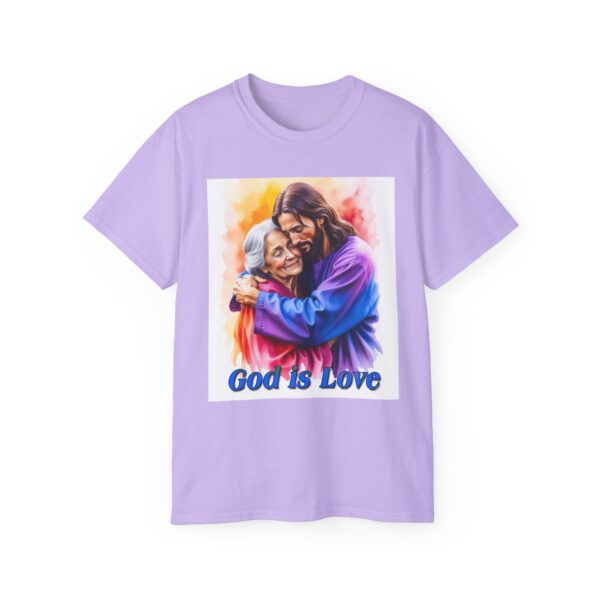 Our "God is Love" series with Jesus hugging Grandmother, Inspirational Christian Unisex Cotton T-Shirt, Faith Spiritual Apparel, Love Gift - Image 46