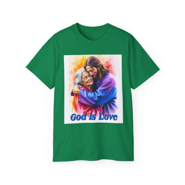 Our "God is Love" series with Jesus hugging Grandmother, Inspirational Christian Unisex Cotton T-Shirt, Faith Spiritual Apparel, Love Gift - Image 30