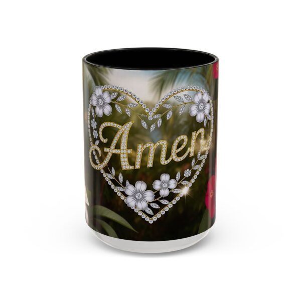 Our "Amen" Inspirational 'Diamond Ring Heart' Design Accent Coffee Mug, Perfect for Wedding Gifts, Love & Faith Decor, Philippians 4:8 - Image 17