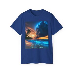 Our "Night Lights - Philippines" Inspirational Design Vintage Christian Faith Apparel Unisex Cotton T-Shirt God is Light Philippians 4:8