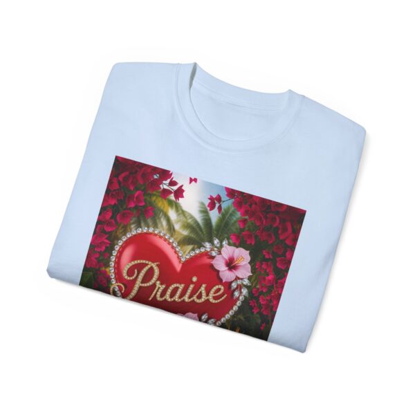 Our "Praise" Inspirational 'Solid Red Heart Design Vintage Christian Faith Apparel Unisex Cotton T-Shirt Thoughtful Quote Philippians 4:8 - Image 38