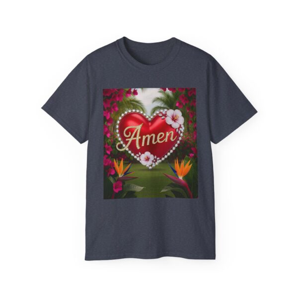 Our "Amen" Inspirational 'Solid Red Heart' Design Vintage Christian Faith Apparel Unisex Cotton T-Shirt, Thoughtful Quote, Philippians 4:8 - Image 42