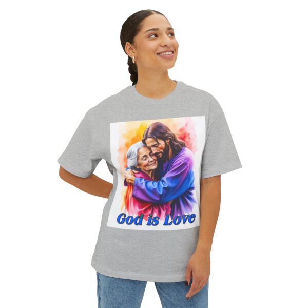Our "God is Love" series with Jesus hugging Grandmother, Christian Unisex Tee, Oversized T-Shirt, Inspirational Shirt, Faith Apparel - Image 31
