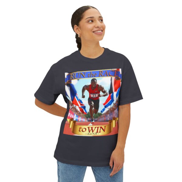 Our "RUN the RACE to WIN" Biblical Unisex Tee Inspirational Christian Tshirt for Men and Women, Oversized Shirt, Boxy Top, Unisex Tee Shirt, - Image 27